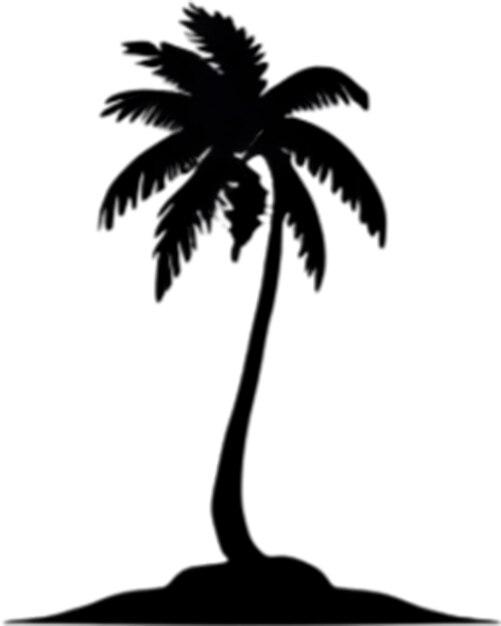 PSD palm tree on an island icon