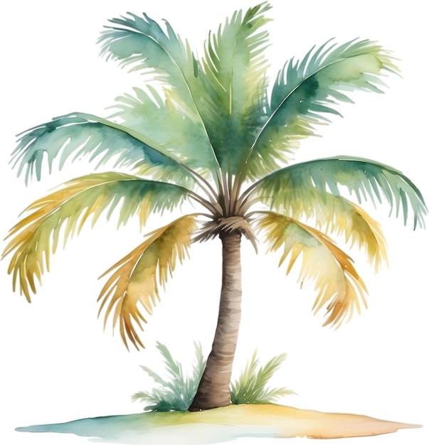 PSD palm tree on an island icon