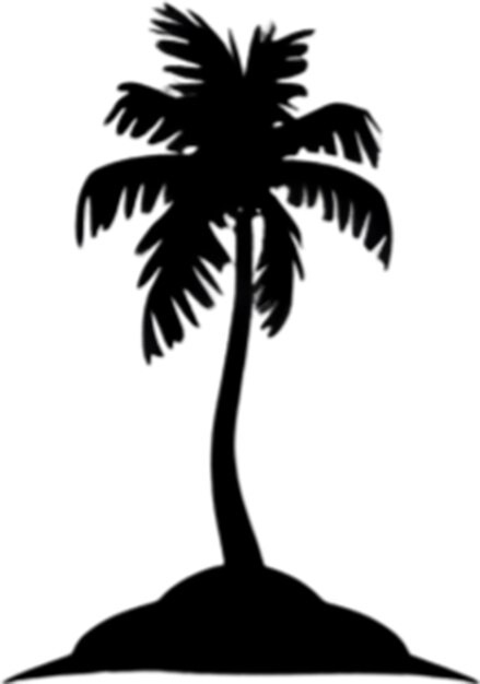 PSD palm tree on an island icon