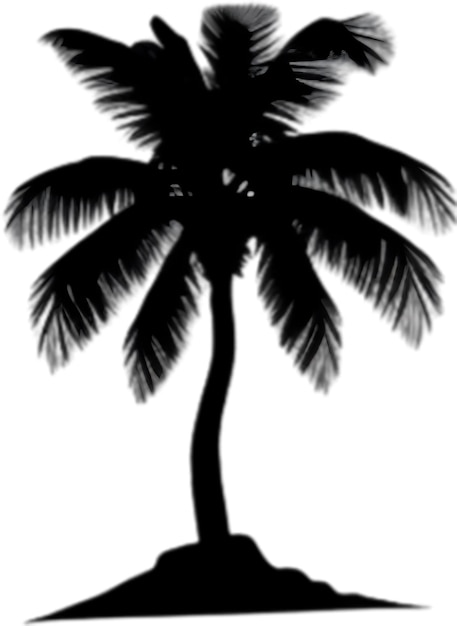 PSD palm tree on an island icon