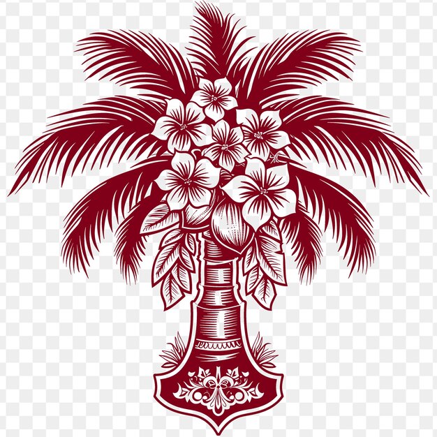 PSD palm tree on a white background