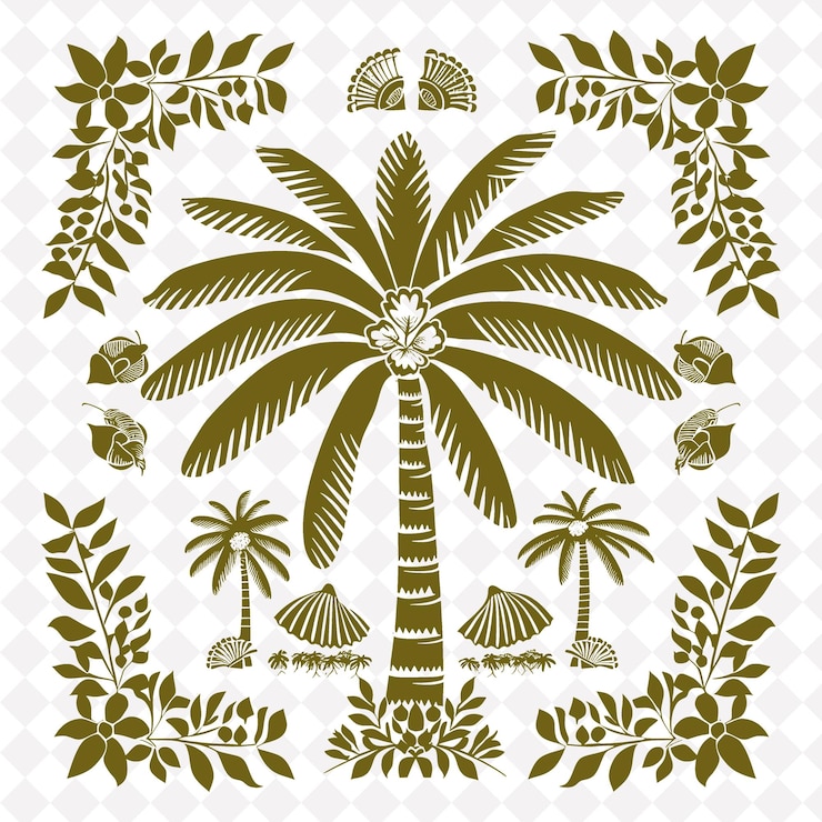 PSD a palm tree with a cross on it