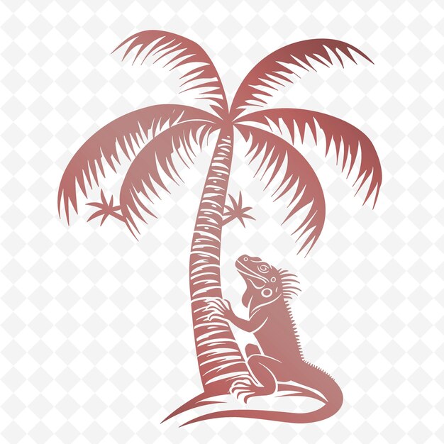 PSD a palm tree with a monkey on it and a monkey on the top