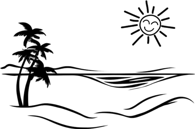 PSD palme e clipart della spiaggia