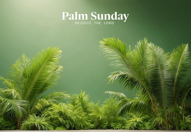Palmzondag concept palm takken decoratie onder zijde van het doek