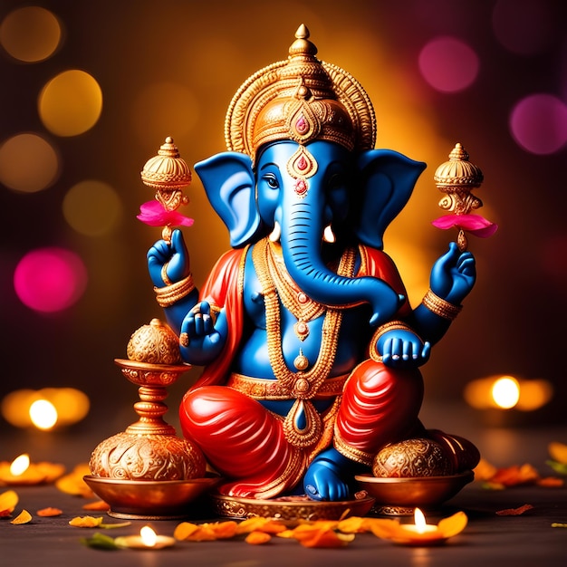 Pan Ganesh Ganpati Diwali puja obraz