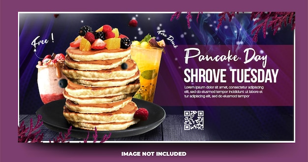 Pancake day food menu restaurant banner poster