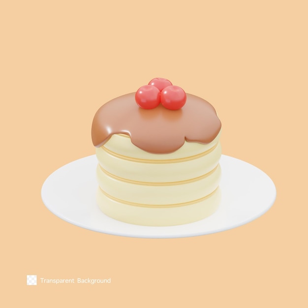 Pancake icon 3d rendering illustration