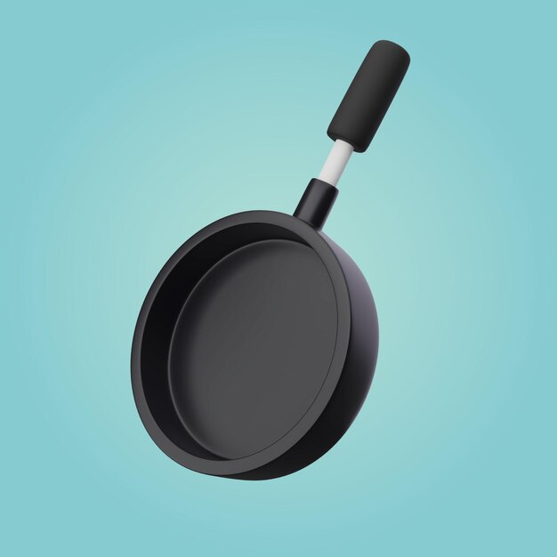 PSD a pancake pan with a black handle and a white handle.