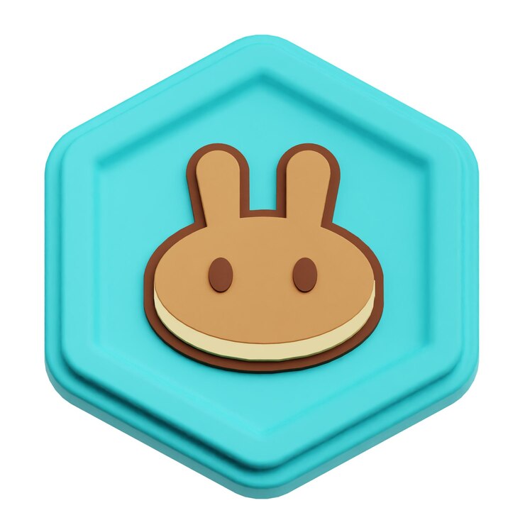 PSD pancakeswap 加密代幣 3d 圖像在白色背景上隔離