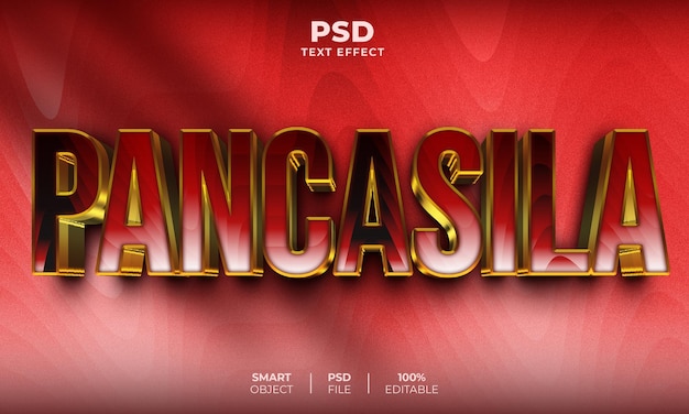 Pancasila 3D 편집 가능한 텍스트 효과