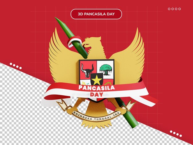 Pancasila day 3d icon