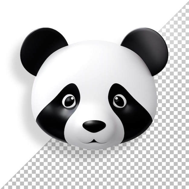 panda cute head with 3d