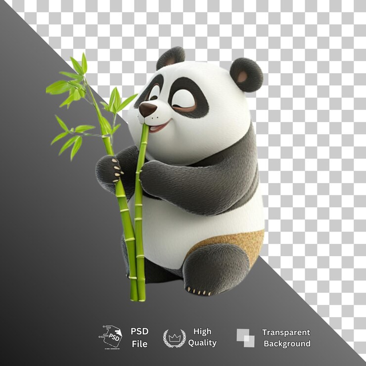 PSD panda isolated transparent background