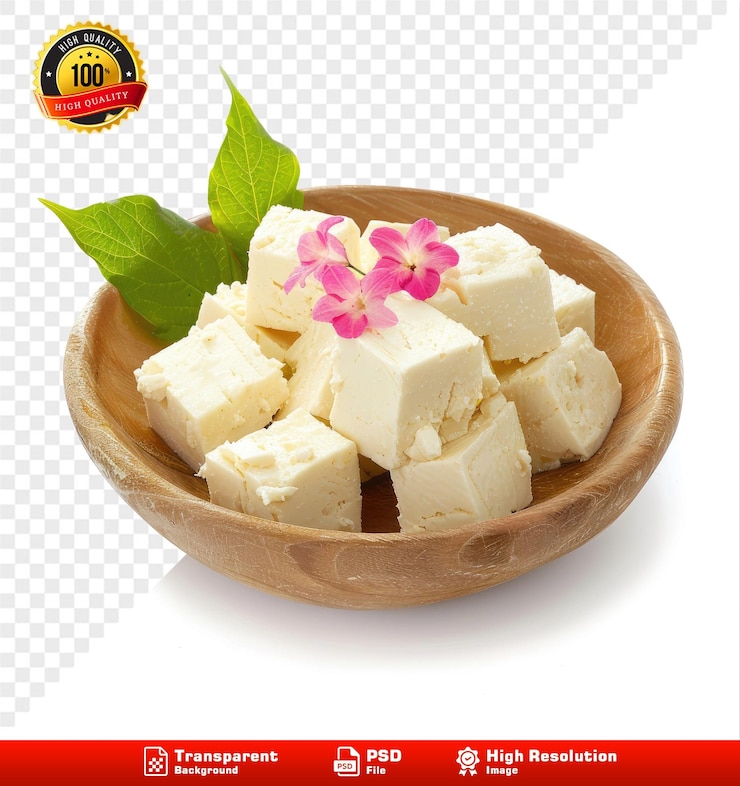 PSD paneer majestic delicious indian dish on white background