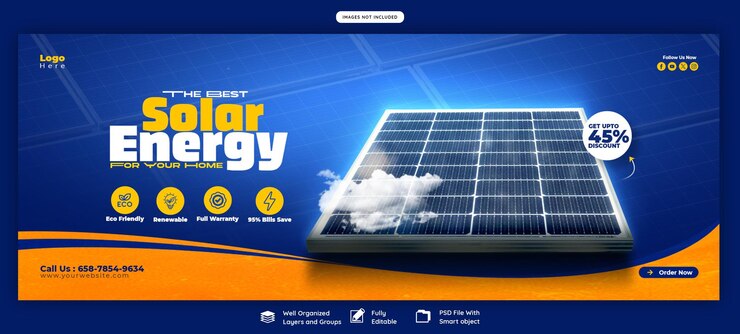 PSD panel słoneczny i oszczędność energii szablon banera okładki facebooka