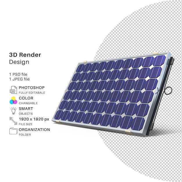 PSD panel słoneczny modelowanie 3d plik psd realistyczny panel słoneczny