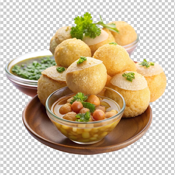 PSD pani puri or golgappa on transparent background