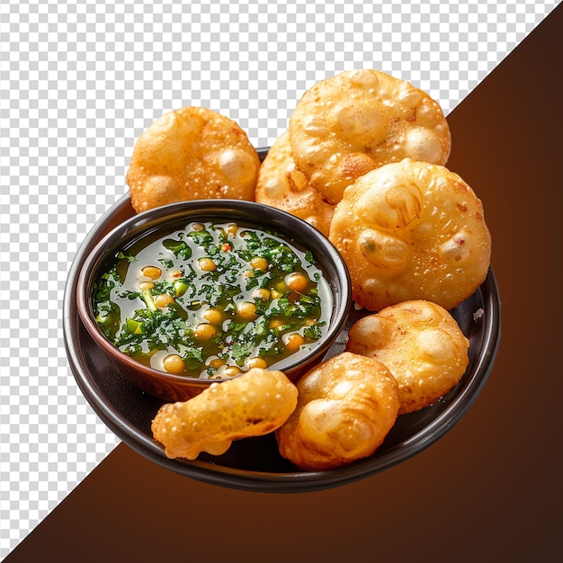 PSD pani puri on plate png