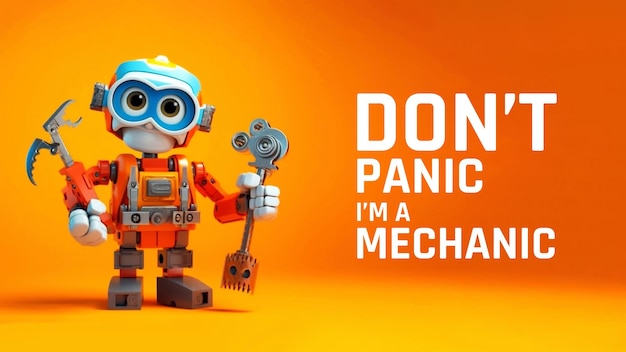 PSD don't panic i'm mechanic page template for website web under maintenance web page