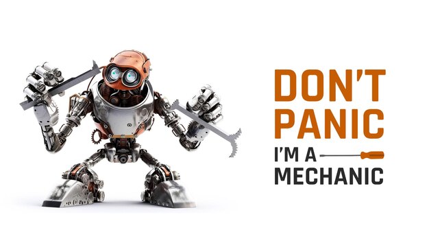 Don't panic i'm mechanic page template for website web under maintenance web page