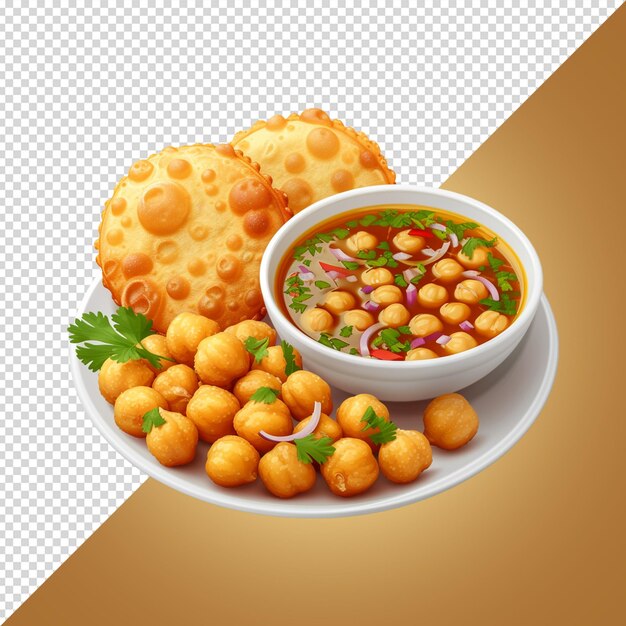 PSD panipuri of golgappa geïsoleerd op witte achtergrond