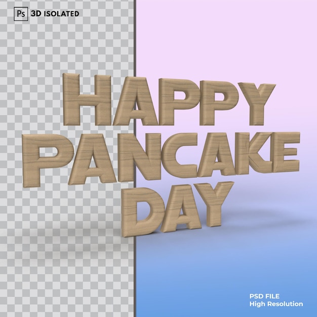 Pannenkoekendag belettering 3d render geïsoleerd premium