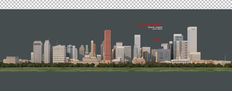 PSD 全景城市景觀