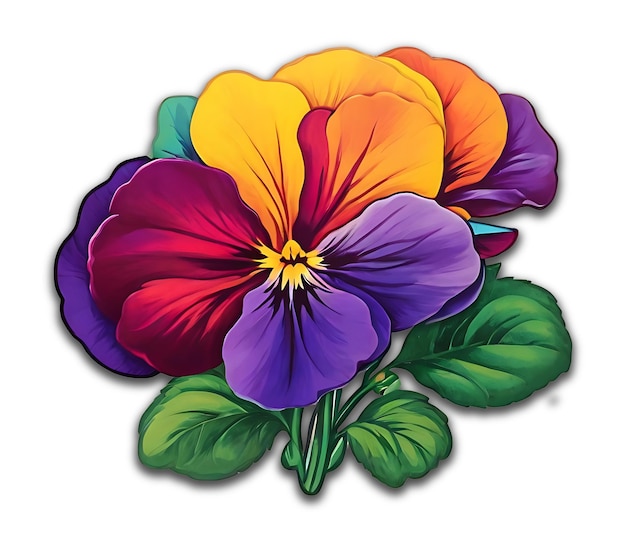 PSD pansy flower design psd