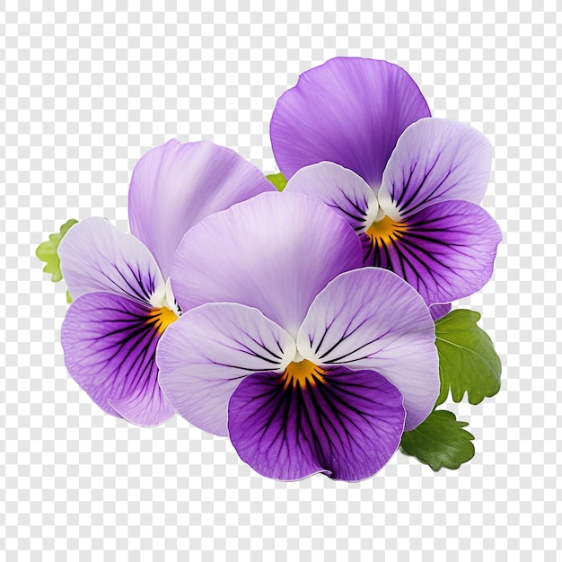 Fiore della viola del pensiero isolato su sfondo trasparente