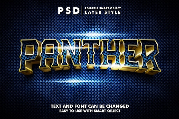 Panter 3d text effect premium psd