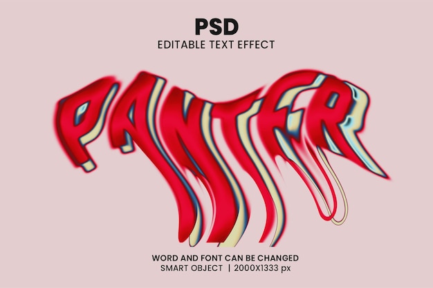 PSD Текстовый эффект panter psd