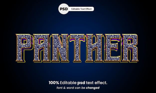 PSD panther 3d text effect style premium panther text effect