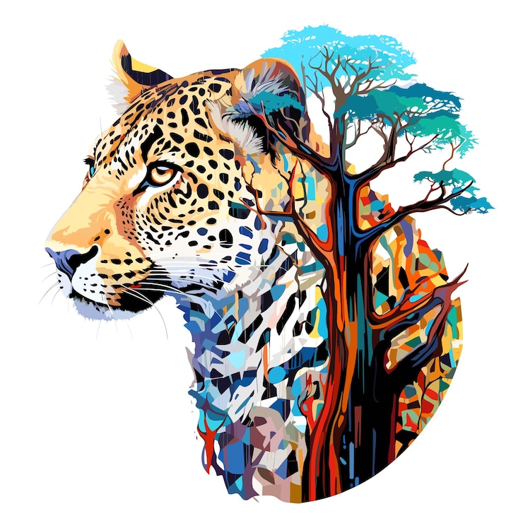 PSD panther beast animal world predator wild urban graphic pop art