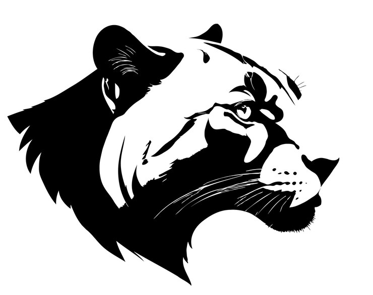 PSD panther wildlife nature illustration silhouette style