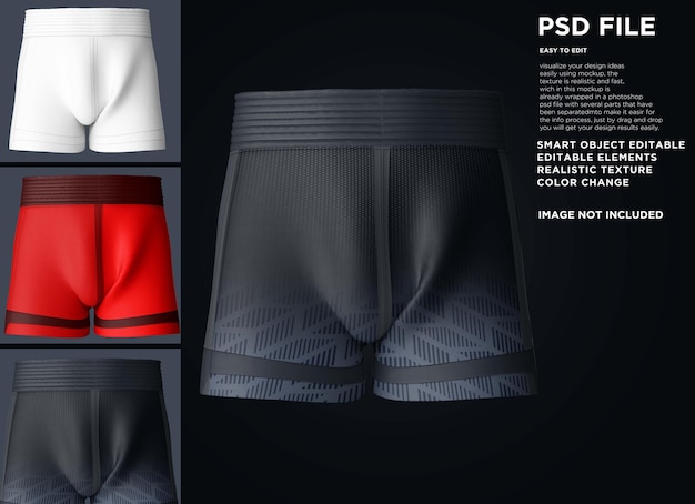 PSD pants high running short mockup