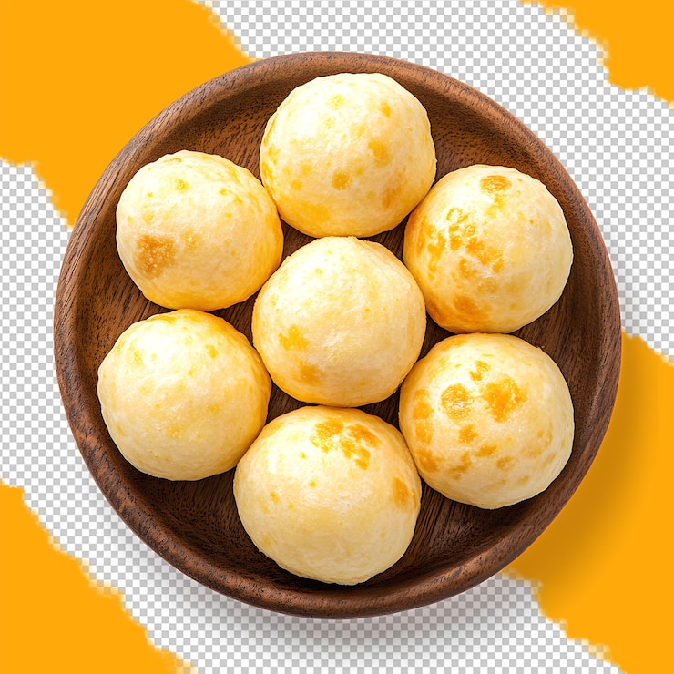 Pao de Queijo on Wooden Plate