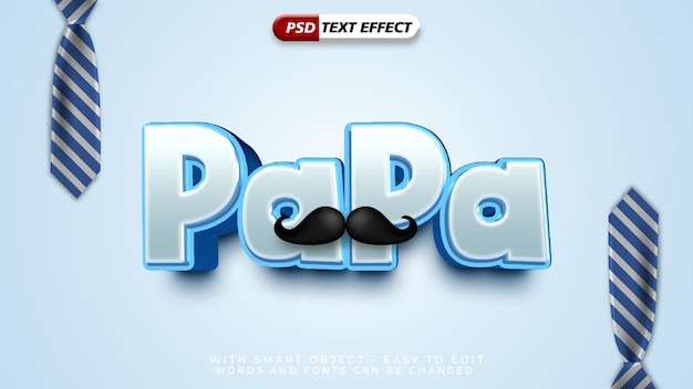 Papa text 3d style effect