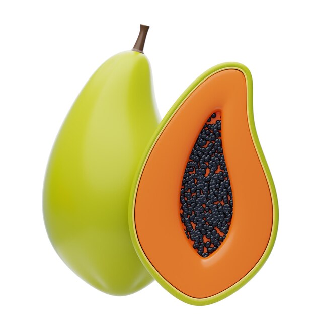 Papaya fruit 3d icon