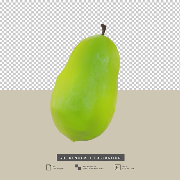 PSD illustrazione 3d della frutta della papaia