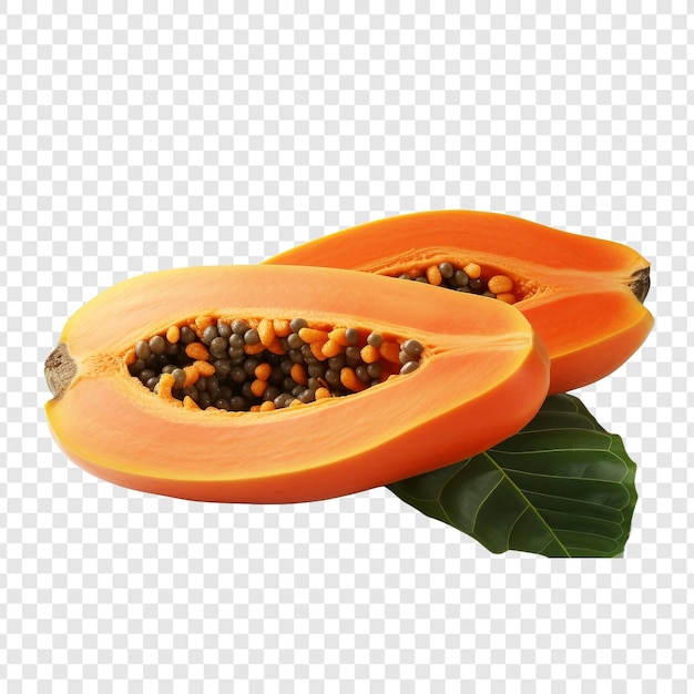 Frutta di papaya isolata su sfondo trasparente