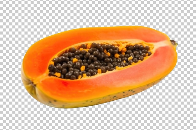 Fetta di frutta papaya isolata su sfondo trasparente