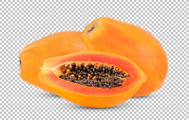 papaya isolated on alpha layer