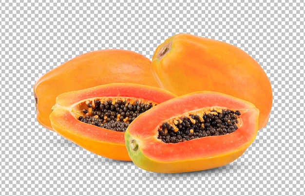 Papaya isolated on alpha layer