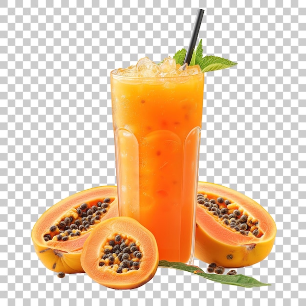 PSD succo di papaya isolato su uno sfondo trasparente