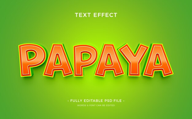 PSD papaya text effect