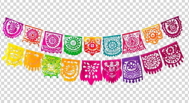 PSD papel picado party pieces png transparent