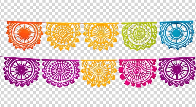 PSD papel picado party pieces png transparent