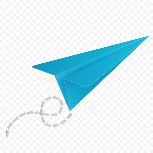 Paper airplane 3d illustration