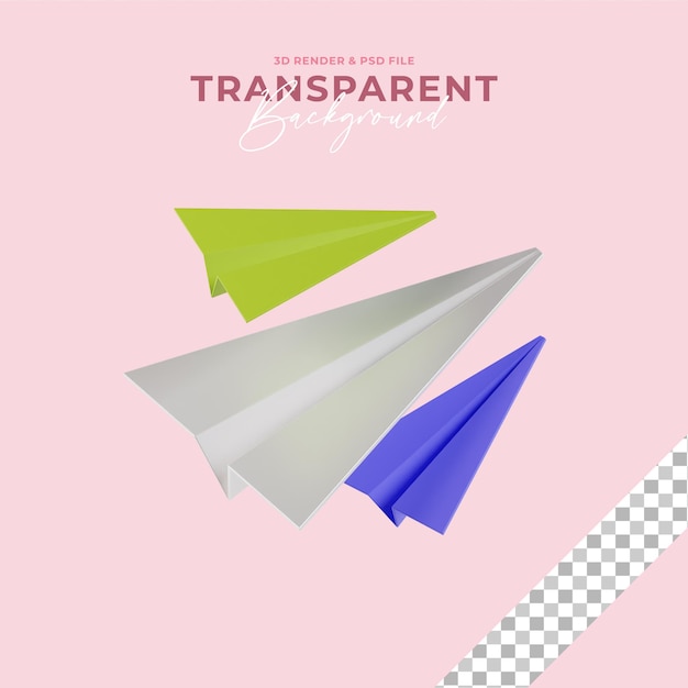 PSD paper airplane icon rendering for template design purposes